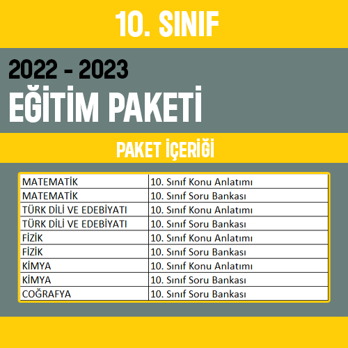 10. SINIF EĞİTİM PAKETİ PİHL