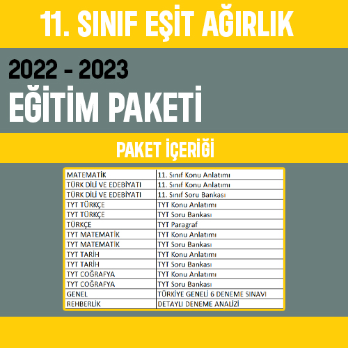 11. SINIF EŞİT AĞIRLIK EĞİTİM PAKETİ PİHL