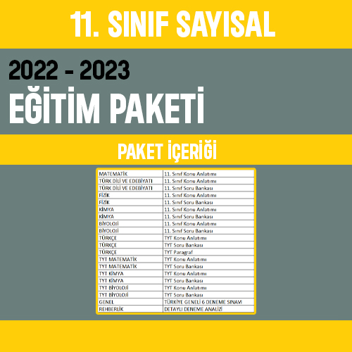 11. SINIF SAYISAL EĞİTİM PAKETİ PİHL