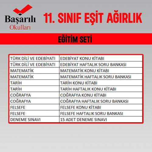11. SINIF EŞİT AĞIRLIK EĞİTİM SETİ