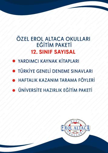 12.SINIF SAYISAL EĞİTİM SETİ (EROL ALTACA-SARIYER KAMPÜSÜ) 12.SINIF SAYISAL EĞİTİM SETİ (EROL ALTACA-SARIYER KAMPÜSÜ)