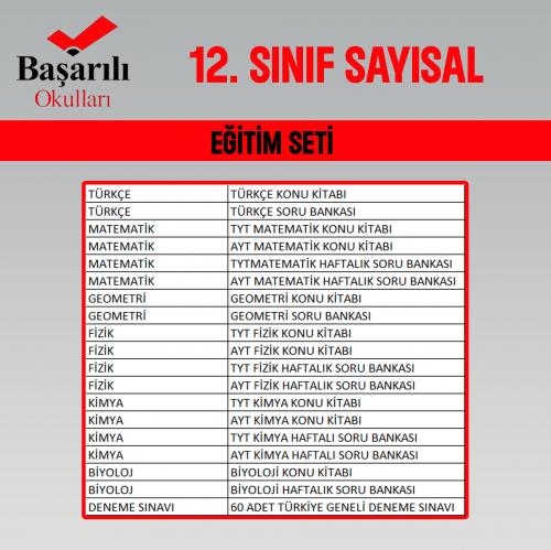 12. SINIF SAYISAL EĞİTİM SETİ