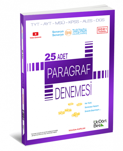 25 Adet Paragraf Denemesi Üç Dört Beş Yayınları