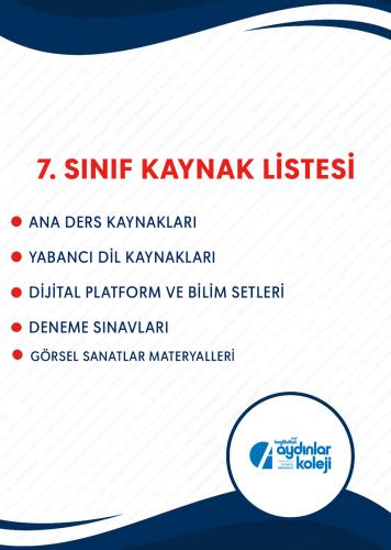 7. SINIF EĞİTİM SETİ (ÖZEL BEYLİKDÜZÜ AYDINLAR KOLEJİ)