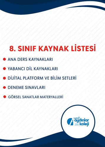 8. SINIF EĞİTİM SETİ (ÖZEL BEYLİKDÜZÜ AYDINLAR KOLEJİ)