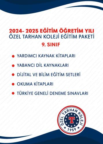 9.SINIF EĞİTİM SETİ (TARHAN KOLEJİ-ETİMESGUT KAMPÜSÜ)