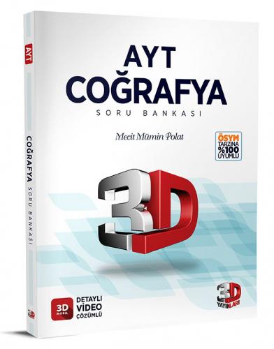 AYT Coğrafya Tamamı Video Çözümlü Soru Bankası 3D Yayınları