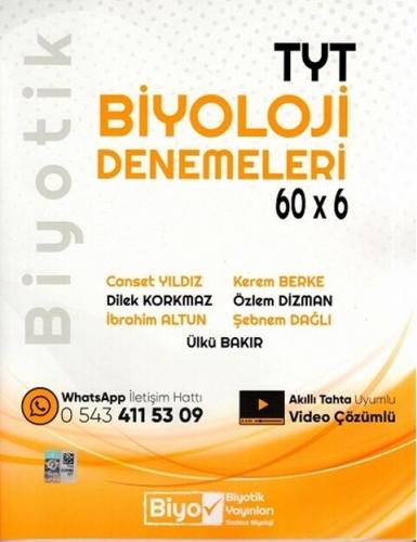 TYT Biyoloji Biyotik 60 X 6 Denemeleri Biyotik Yayınları