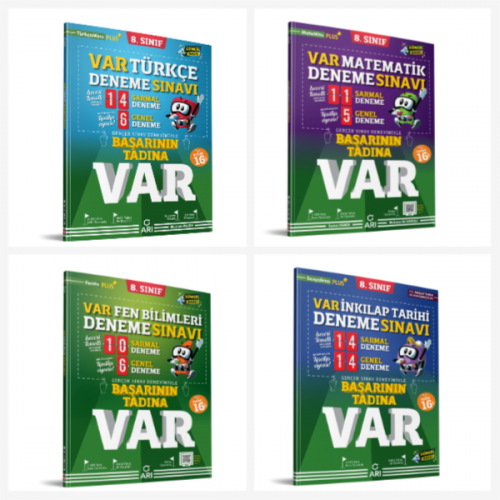 8. Sınıf VAR Deneme Sınavı Seti (4'lü) 8. Sınıf VAR Deneme Sınavı Seti (4'lü)